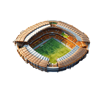 Beautiful 3d isometric stadium on isolated transparent background png