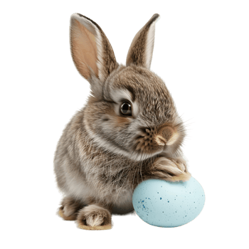Cute Easter Bunny on isolated transparent background png