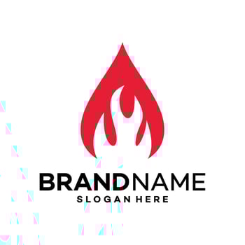 water fire logo design template illustration vector