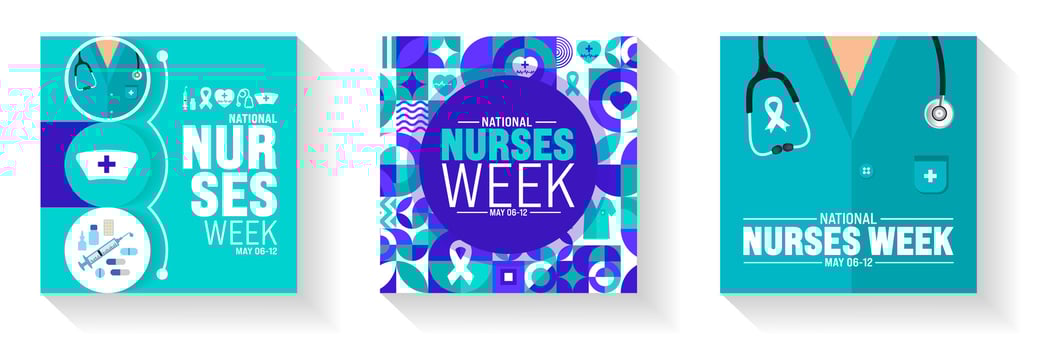 6th to 12 May is National nurses week social media post banner background template set. nurse dress, medical instrument, medicine, Medical and health care concept. Celebrated annually in United States vector