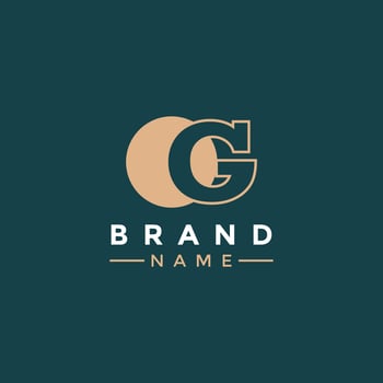 A striking logo featuring the letter G is set against a backdrop of a serene and majestic moon vector