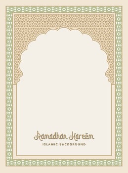 islamic ramadhan background with a decorative frame and a place for text vector
