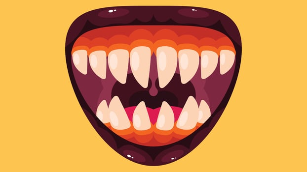 dangerous animal mouth teeth isolated illustration vector