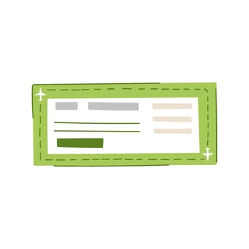 flight boarding pass cartoon illustration vector