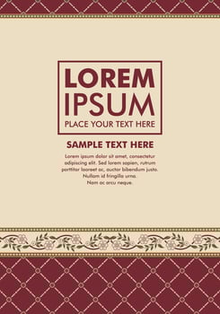 frame template features a classic Art Deco design in a rich gold color vector