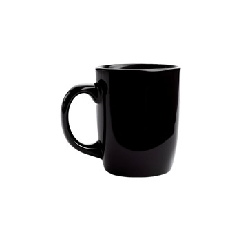 Black coffee cup mug isolated on transparent background, cut out, or clipping path. png