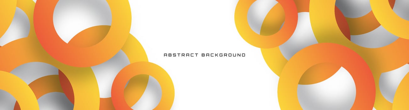3D orange white geometric background overlap layer on bright space with circles shapes decoration. Minimalist graphic design element cutout style concept for banner, flyer, card, cover, or brochure vector