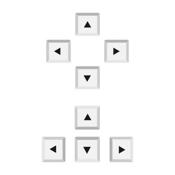 Cursor key layout, four cursor keys up, down, left and right illustration vector