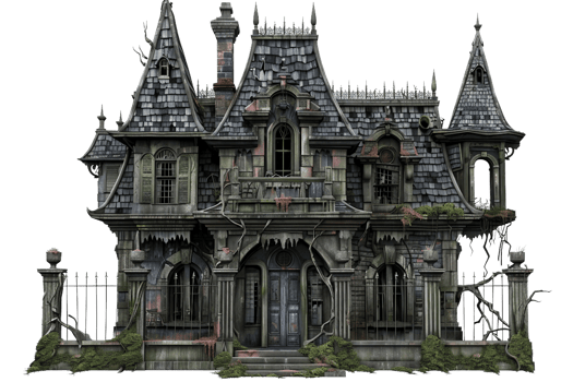 Haunted House Entrance On Transparent Background. png