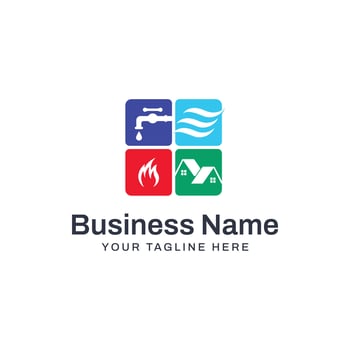 HVAC Plumbing Roofing Logo vector