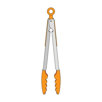 cartoon illustration food tong icon Isolated on White vector