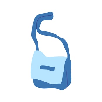 Cartoon Clothe Female Blue Bag. vector