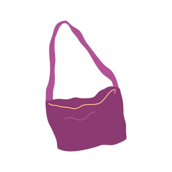 Cartoon Clothe Female Purple Bag. vector