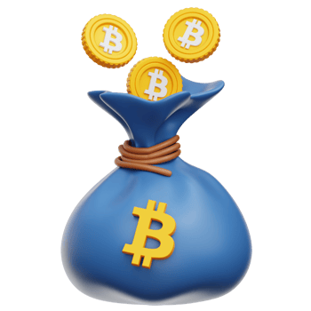 Bitcoin Bag 3d Illustration png