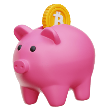 Saving Bitcoin 3d Illustration png