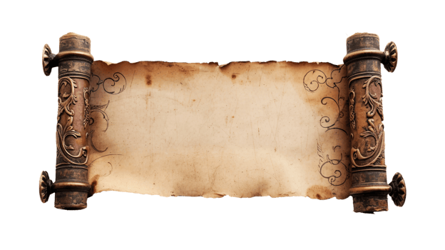 Blank Vintage Scroll on Transparent Background png