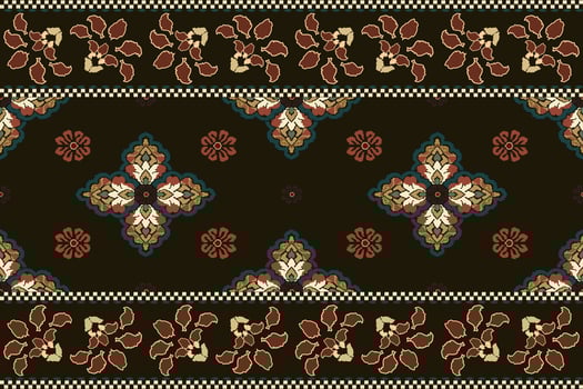 Ikat tribal Indian seamless pattern. Ethnic Aztec fabric carpet mandala ornament native boho chevron textile.Geometric African American oriental traditional illustrations. Embroidery style. vector