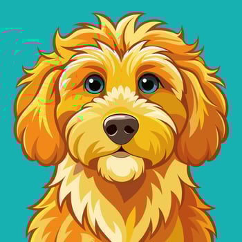 Icon. Cute golden retriever. vector