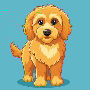 Icon. Cute golden retriever. vector