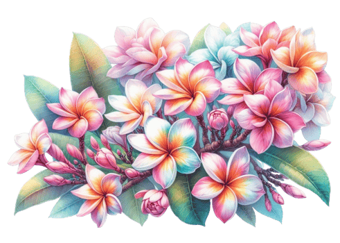 aigenerated a bouquet of flowers frangipani png