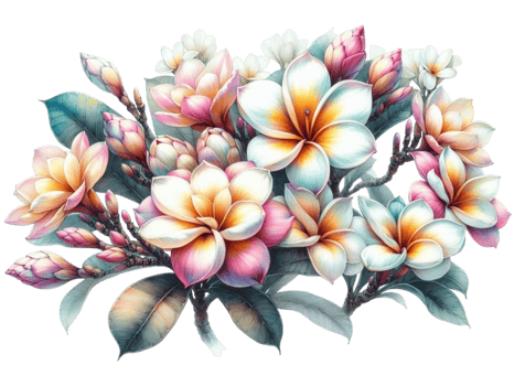 aigenerated a bouquet of flowers frangipani png