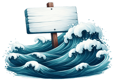 aigenerated sign on the ocean with waves png