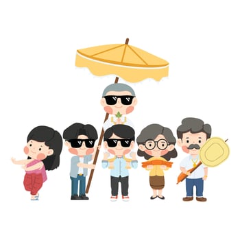 Illustration for Buddhist Ordination set vector