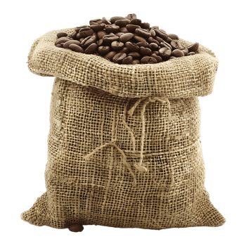 3D Rendering of a Coffee Beans in a Bag on Transparent Background png