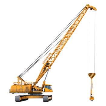 3D Rendering of a Crawler Crane on Transparent Background png