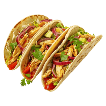 3D Rendering of a American Tacos on Transparent Background png
