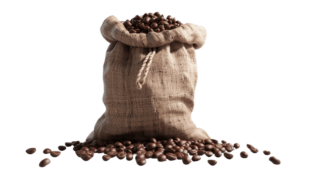 A Sack of Coffee, on transparent background, format png