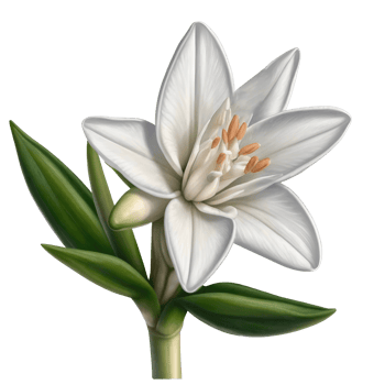Beautiful blooming tuberose flower isolated on transparent background png
