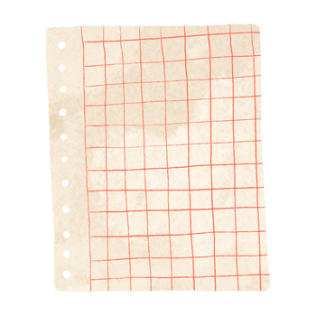 Paper templates for notes. A sheet of paper torn from a notebook in a red cell. Illustration of notes from a notebook on an isolated background png