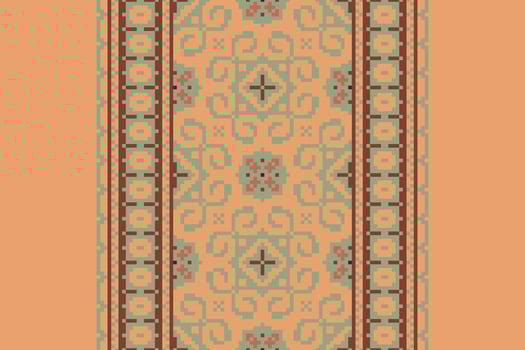 Silk fabric Patola sari Pattern Seamless Scandinavian pattern Motif embroidery, Pixel Ikat embroidery Design for Print indigenous art aboriginal art pattern floral kurti mughal border vector