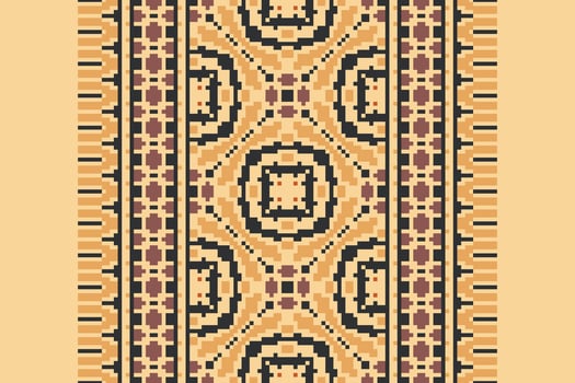 Nordic pattern Seamless Bandana print silk Motif embroidery, Pixel Ikat embroidery Design for Print egyptian pattern tibetan mandala bandanna vector