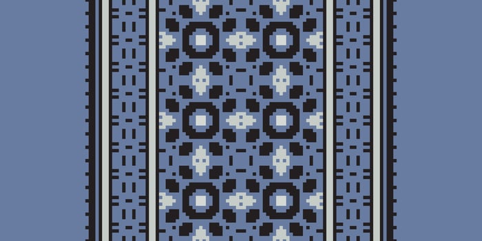 Baroque pattern Seamless Mughal architecture Motif embroidery, Pixel Ikat embroidery Design for Print scandinavian pattern saree ethnic nativity gypsy pattern vector