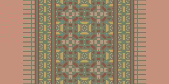 Ancient patterns Seamless Bandana print silk Motif embroidery, Pixel Ikat embroidery Design for Print egyptian pattern tibetan mandala bandanna vector