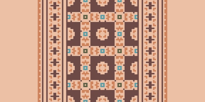 Ancient patterns Seamless Scandinavian pattern Motif embroidery, Pixel Ikat embroidery Design for Print endless arabesque cloth dupatta shawl bandana print silk kurta men vector