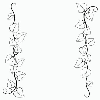 Floral ivy drawing decorative ornament flat design. vector