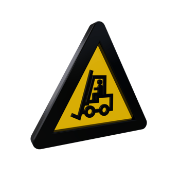 Warning Sign 3D render png