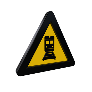 Warning Sign 3D render png