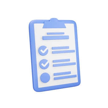 3D Checklist. Business and Marketing. illustrations 3D rendering. png
