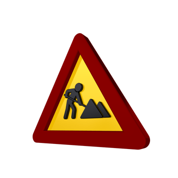 Road sign 3D render png