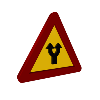 Road sign 3D render png
