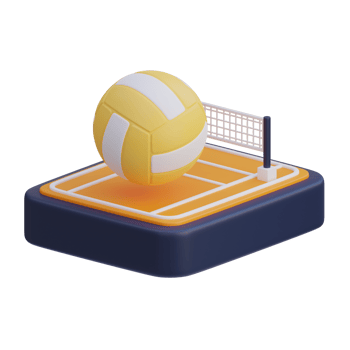 3d volleyball sport icon png