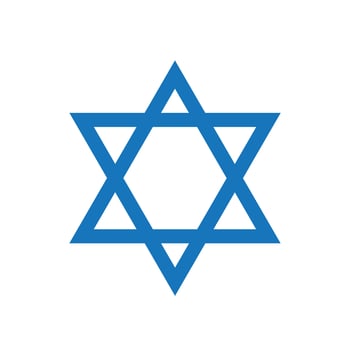 Jewish Israeli religious symbol. David judaism star icon logo. Israel jew faith concept design isolated icon logo vector