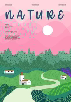 Beautiful countryside, nature and landscape. illustration. vector