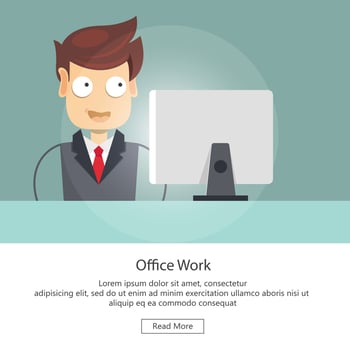 Businessman working in the office. Flat illustration vector