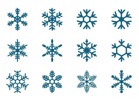 Snow flower design icon set vector