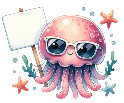 aigenerated octopus holding a sign with a sign png